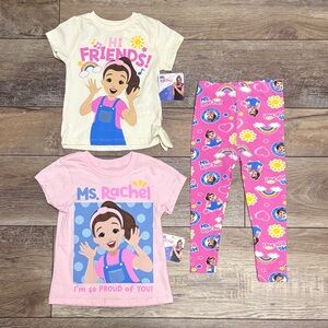 NWT Girls Ms. Rachel Shirt and Leggings Bundle 2T 3T